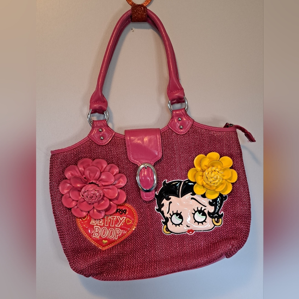 Rare  Betty Boop lined straw purse